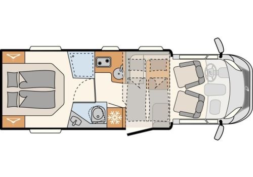 Low Profile Motorhome DETHLEFFS Just Camp T7052 DBM en Rent