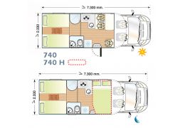 Low Profile Motorhome ILUSION Irius 740 modelo 2016 in Sale Occasion